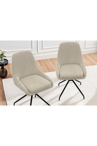 2 chaises Olivia - 47,5 x 79 x 54 cm - Revêtement en velours
