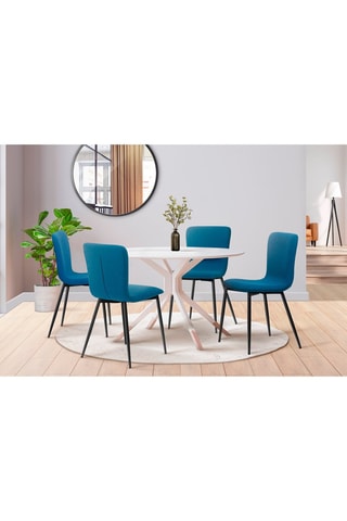 4 chaises Margot - Bleu canard