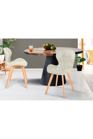 2 chaises Gatsby - Structure en bois - Pieds en hêtre - 47,5 x 50 x 79 cm