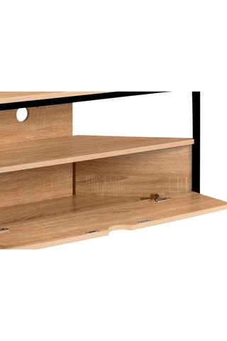 Meuble TV d'angle Memphis - Naturel et noir