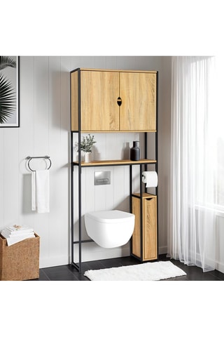 Meuble de salle de bain - Imitation bois et noir