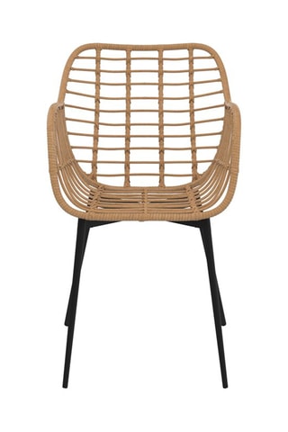 2 fauteuils Cuba - Imitation rotin et noir