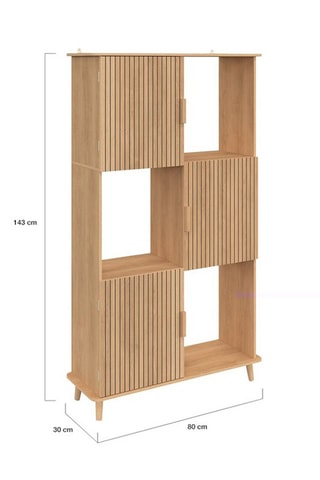 Etagère Faustine 3 portes - 80 x 30 x 143 cm 