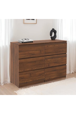 Commode 6 tiroirs Tom - Imitation bois