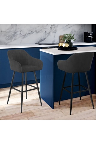 2 tabourets de bar Ariana - Gris foncé