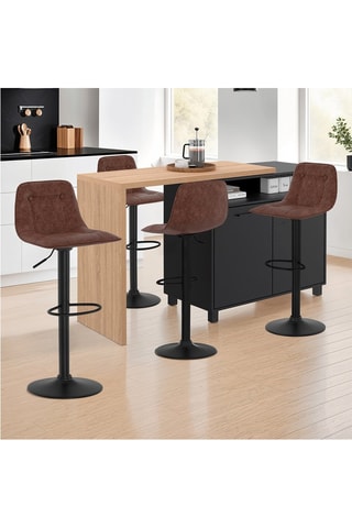 4 tabourets de bar Edison - 39 x 104 x 42 cm