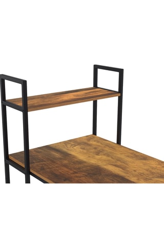 Bureau-bibliothèque 2 en 1 Elize - Imitation bois et noir