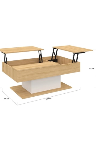 Table basse relevable Tania - 100 x 40-53 x 60 cm
