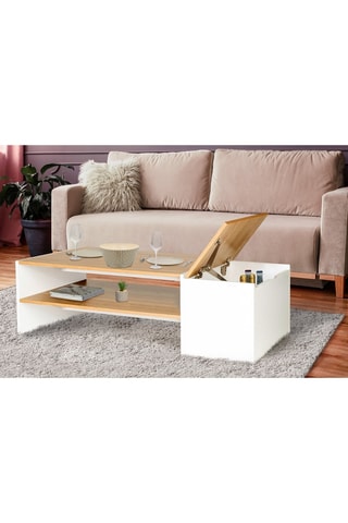 Table basse avec coffre Zoé - Blanc