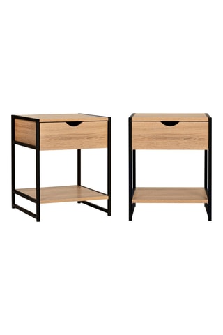 2 tables de chevets Manufacture - Noir et imitation bois