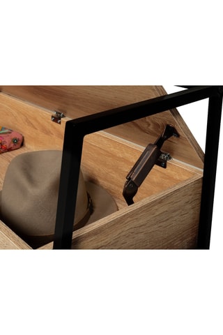 Banquette coffre 2-en-1 Timéo - Imitation bois et noir