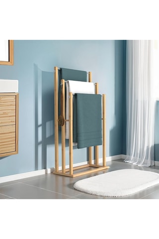 Porte-serviettes Maya 3 niveaux en bambou - Naturel
