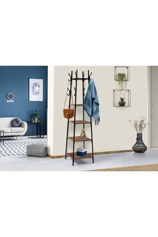 Porte-manteau Elize - Noir et imitation bois
