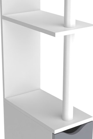 Meuble WC 2 portes - Blanc et gris foncé