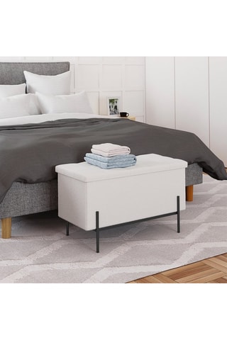Banc-coffre Loan - Blanc et noir