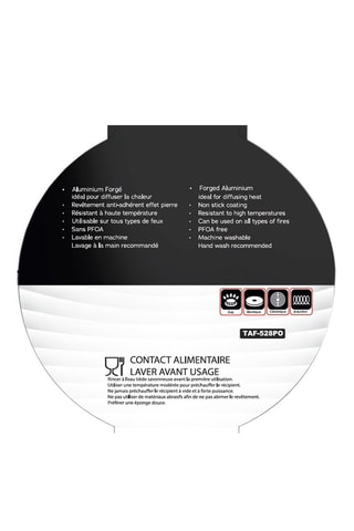 Poêle en aluminium forgé revêtement marbre Silver - 28 cm