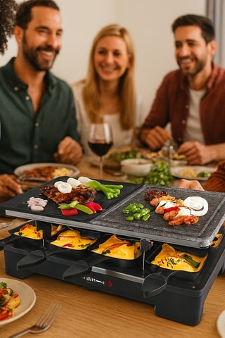 Appareil à raclette/ grill/pierrade - 1200-1400 W - 8 personnes