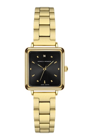 Montre à quartz en acier et diamant - Doré - Monica Monaco