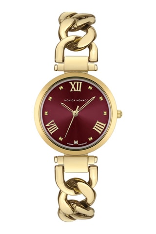 Montre à quartz en acier et diamant - Monica Monaco