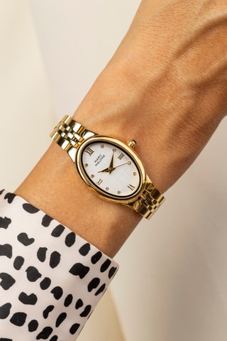 Montre à quartz en acier - Doré et blanc - Monica Monaco