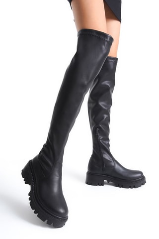 Botas acima do joelho - Preto