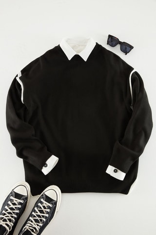 Camisola oversize - Preto