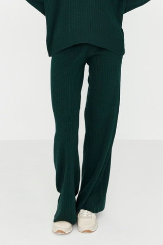 Camisola e calças wide legs - Verde-esmeralda