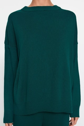 Camisola e calças wide legs - Verde-esmeralda