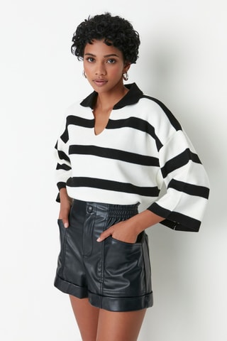 Camisola às riscas Preto e branco