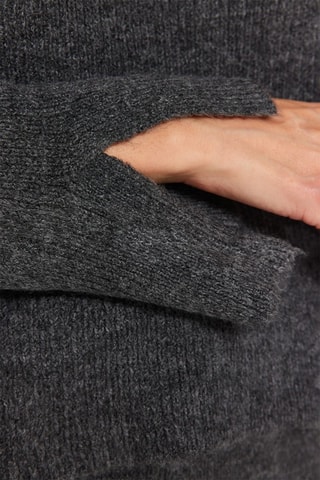 Camisola e calças wide legs cintura subida - Antracite mesclado
