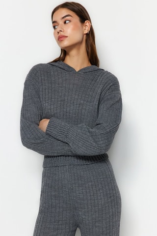 Camisola com capuz e calças de treino Antracite mesclado
