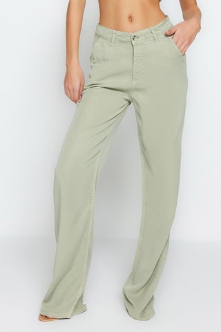 Calças de ganga wide legs - Menta