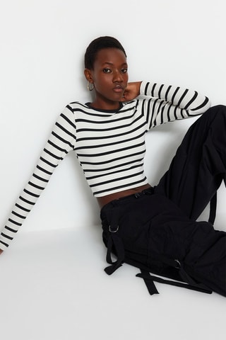 Crop top Preto e branco