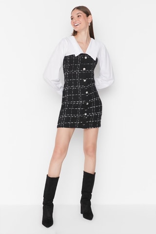 Vestido efeito ilusório - Preto 