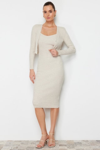 Vestido midi - Bege