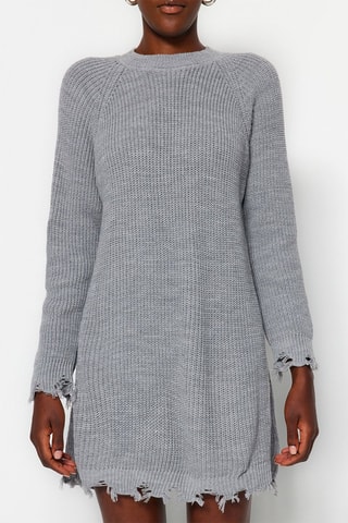 Vestido-camisola - Cinzento