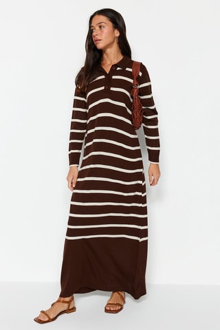 Vestido comprido Castanho