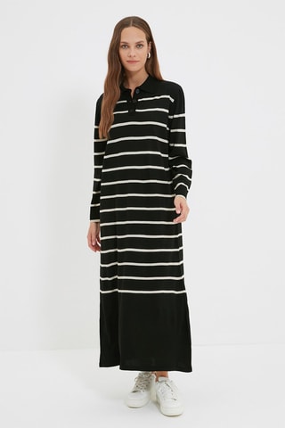 Vestido-camisola Preto e branco