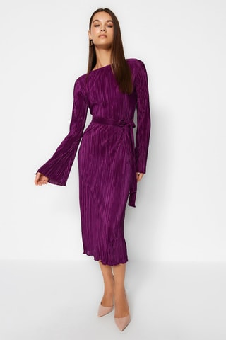 Vestido plissado Violeta