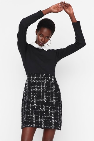 Vestido efeito ilusório Preto