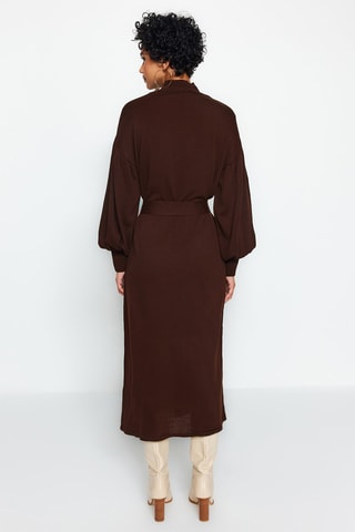 Vestido-camisola Castanho