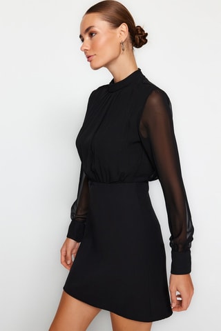 Vestido estilo patinadora Preto