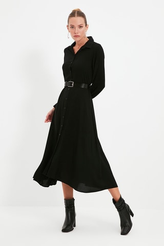 Vestido-camisa Preto