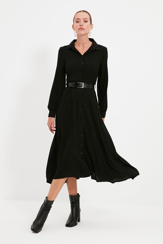 Vestido-camisa Preto