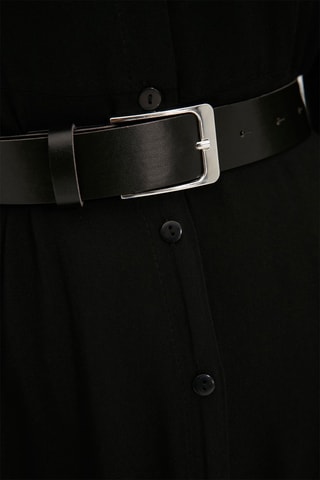 Vestido-camisa Preto