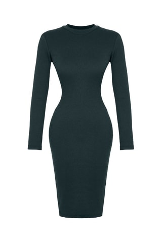 Vestido justo - Verde-escuro