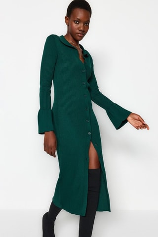 Vestido-camisa - Verde-escuro