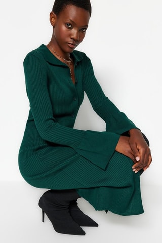 Vestido-camisa - Verde-escuro