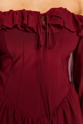 Vestido estilo patinadora - Bordô