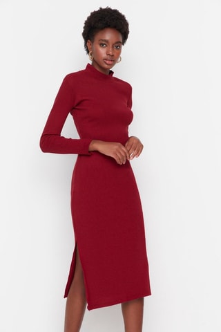 Vestido midi - Bordô